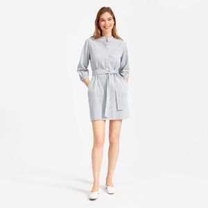 Everlane Cotton Weave Collarless Shirtdress